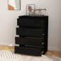 vidaXL Armario auxiliar madera maciza de pino negro 60x36x84 cm