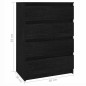 vidaXL Armario auxiliar madera maciza de pino negro 60x36x84 cm