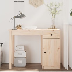 vidaXL Escritorio de madera maciza de pino 100x50x75 cm