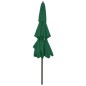 vidaXL Sombrilla de 3 niveles con poste de aluminio verde 3 m
