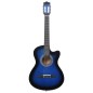vidaXL Guitarra Clásica Western Cutaway con 6 cuerdas azul 38"    