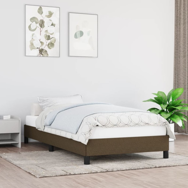 vidaXL Estructura de cama de tela marrón 90x200 cm vidaXL Estructura de cama de tela marrón 90x200 cm