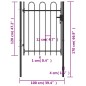 vidaXL Cancela de valla con una puerta y arcos acero negro 1x1,2 m vidaXL Cancela de valla con una puerta y arcos acero negro 1x1,2 m