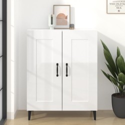 vidaXL Aparador de madera contrachapada blanco brillante 69,5x34x90 cm