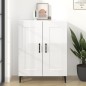 vidaXL Aparador de madera contrachapada blanco brillante 69,5x34x90 cm vidaXL Aparador de madera contrachapada blanco brillante 69,5x34x90 cm