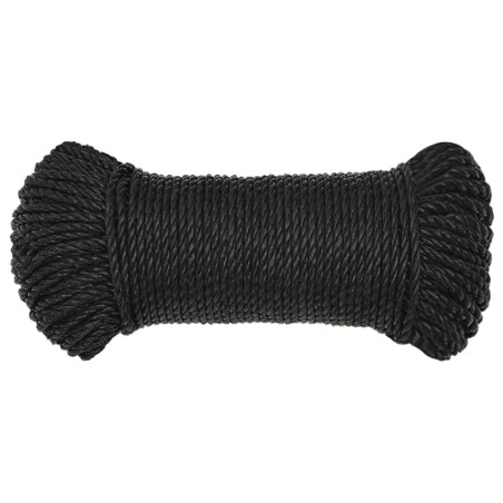 vidaXL Cuerda de trabajo polipropileno negro 8 mm 500 m