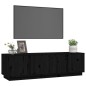 vidaXL Mueble de TV madera maciza de pino negro 140x40x40 cm vidaXL Mueble de TV madera maciza de pino negro 140x40x40 cm