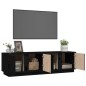 vidaXL Mueble de TV madera maciza de pino negro 140x40x40 cm vidaXL Mueble de TV madera maciza de pino negro 140x40x40 cm