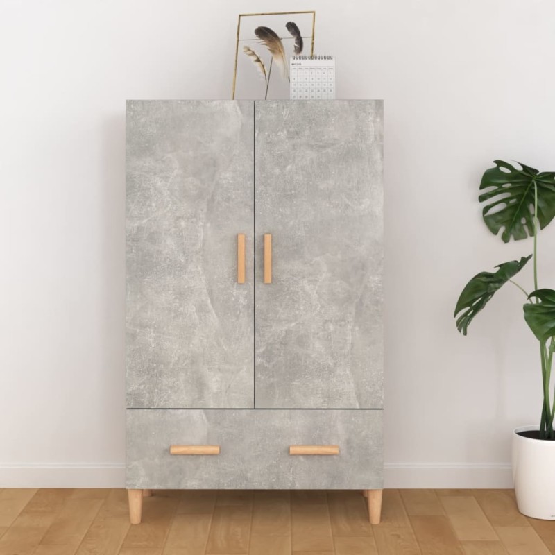 vidaXL Aparador de madera contrachapada gris hormigón 70x31x115 cm vidaXL Aparador de madera contrachapada gris hormigón 70x31x115 cm