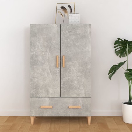 vidaXL Aparador de madera contrachapada gris hormigón 70x31x115 cm