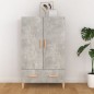 vidaXL Aparador de madera contrachapada gris hormigón 70x31x115 cm vidaXL Aparador de madera contrachapada gris hormigón 70x31x115 cm