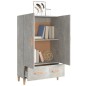 vidaXL Aparador de madera contrachapada gris hormigón 70x31x115 cm vidaXL Aparador de madera contrachapada gris hormigón 70x31x115 cm