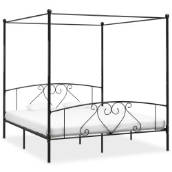 vidaXL Estructura de cama con dosel metal negro 200x200 cm 