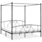 vidaXL Estructura de cama con dosel metal negro 200x200 cm 
