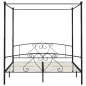 vidaXL Estructura de cama con dosel metal negro 200x200 cm 