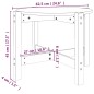 vidaXL Mesa de centro de madera maciza de pino gris 62,5x45 cm