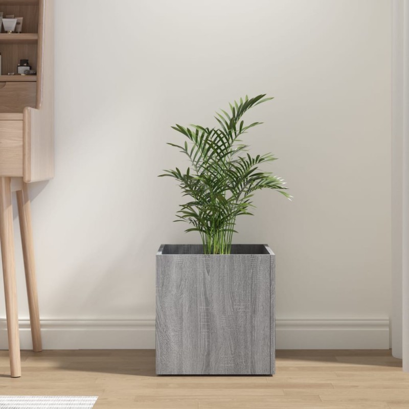 vidaXL Jardinera madera contrachapada gris Sonoma 40x40x40 cm vidaXL Jardinera madera contrachapada gris Sonoma 40x40x40 cm