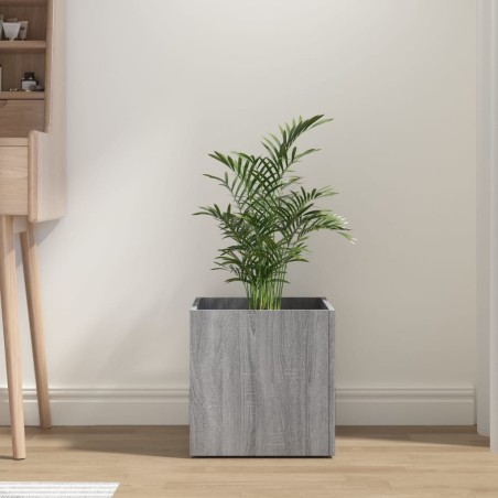 vidaXL Jardinera madera contrachapada gris Sonoma 40x40x40 cm