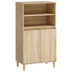 vidaXL Aparador alto madera contrachapada color roble 60x36x110 cm