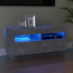 vidaXL Mueble de TV con luces LED gris hormigón 80x35x40 cm