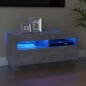vidaXL Mueble de TV con luces LED gris hormigón 80x35x40 cm