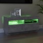 vidaXL Mueble de TV con luces LED gris hormigón 80x35x40 cm
