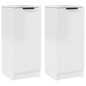 vidaXL Aparadores 2 uds madera contrachapada blanco brillo 30x30x70 cm