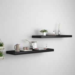 vidaXL Estantes flotantes de pared 2 uds MDF negro 80x23,5x3,8 cm