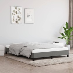 vidaXL Estructura de cama de tela gris oscuro 140x200 cm