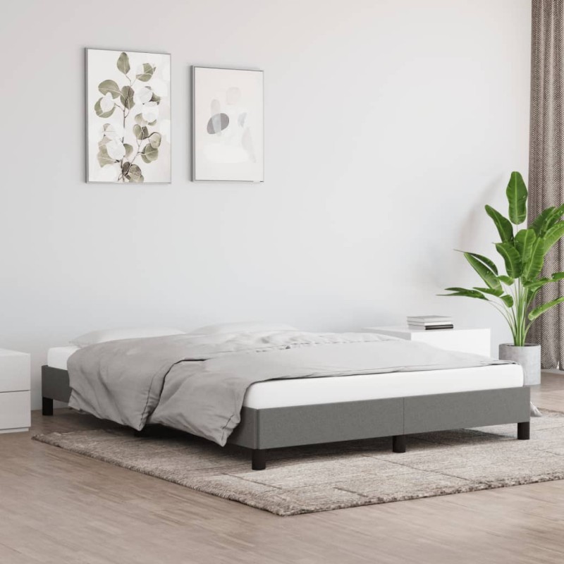 vidaXL Estructura de cama de tela gris oscuro 140x200 cm vidaXL Estructura de cama de tela gris oscuro 140x200 cm