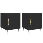 vidaXL Mesitas de noche 2 uds madera de ingeniería negro 40x40x50 cm vidaXL Mesitas de noche 2 uds madera de ingeniería negro 40x40x50 cm