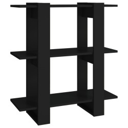 vidaXL Estantería/divisor de espacios negro 80x30x87 cm