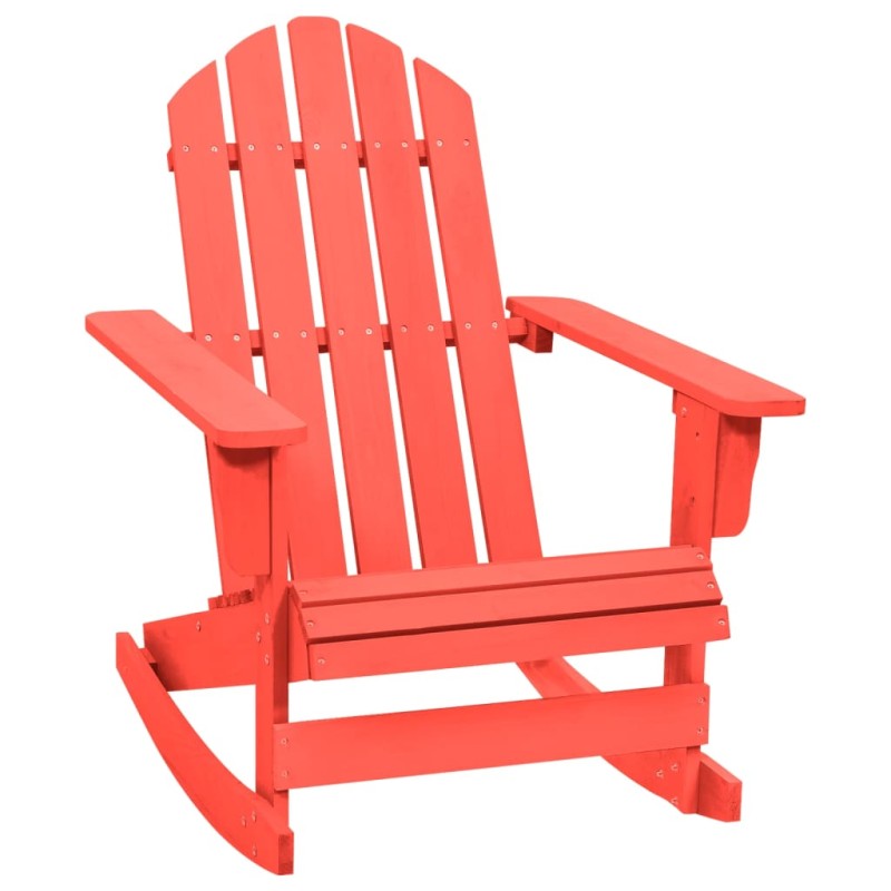 vidaXL Silla mecedora de jardín Adirondack madera maciza de abeto rojo vidaXL Silla mecedora de jardín Adirondack madera maciza de abeto rojo
