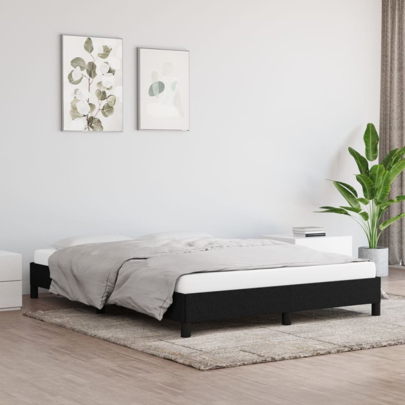 vidaXL Estructura de cama de tela negro 140x190 cm vidaXL Estructura de cama de tela negro 140x190 cm