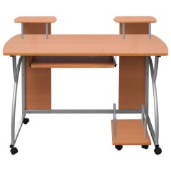 vidaXL Escritorio ordenador madera contrachapada marrón 110x52x88,5 cm