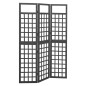 vidaXL Biombo/Enrejado de 3 paneles madera de abeto negro 121x180 cm