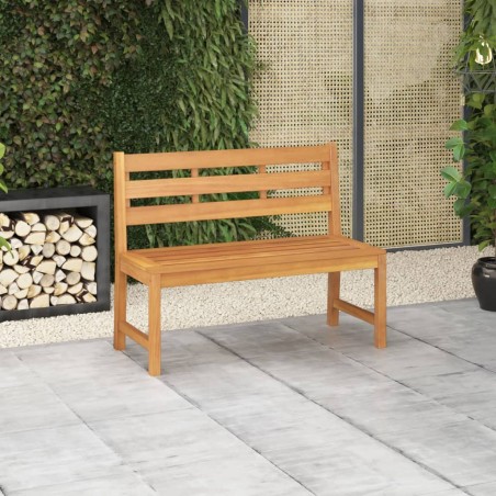 vidaXL Banco de jardín de madera maciza de teca 114 cm