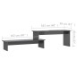 vidaXL Mueble para TV madera contrachapada gris brillante 180x30x43 cm vidaXL Mueble para TV madera contrachapada gris brillante 180x30x43 cm
