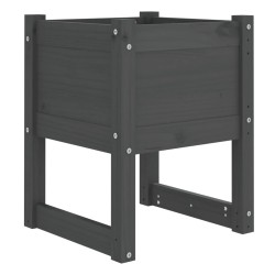vidaXL Jardinera de madera maciza de pino gris 40x40x52,5 cm