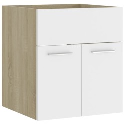 vidaXL Armario para lavabo contrachapada blanco roble 41x38,5x46 cm