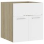 vidaXL Armario para lavabo contrachapada blanco roble 41x38,5x46 cm vidaXL Armario para lavabo contrachapada blanco roble 41x38,5x46 cm