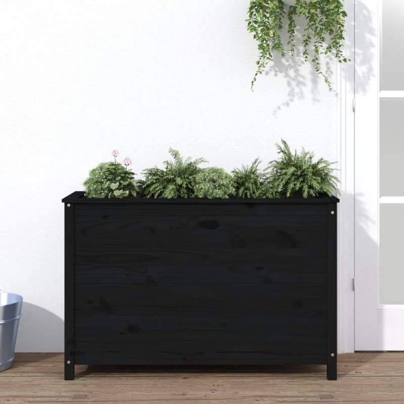 vidaXL Arriate elevado de jardín madera de pino negro 119,5x40x78 cm vidaXL Arriate elevado de jardín madera de pino negro 119,5x40x78 cm