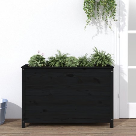 vidaXL Arriate elevado de jardín madera de pino negro 119,5x40x78 cm