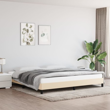 vidaXL Estructura de cama de tela color crema 200x200 cm