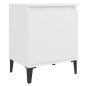 vidaXL Mesita de noche con patas de metal blanco 40x30x50 cm vidaXL Mesita de noche con patas de metal blanco 40x30x50 cm