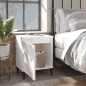 vidaXL Mesita de noche con patas de metal blanco 40x30x50 cm vidaXL Mesita de noche con patas de metal blanco 40x30x50 cm