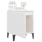 vidaXL Mesita de noche con patas de metal blanco 40x30x50 cm vidaXL Mesita de noche con patas de metal blanco 40x30x50 cm