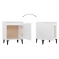 vidaXL Mesita de noche con patas de metal blanco 40x30x50 cm vidaXL Mesita de noche con patas de metal blanco 40x30x50 cm