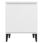 vidaXL Mesita de noche con patas de metal blanco 40x30x50 cm vidaXL Mesita de noche con patas de metal blanco 40x30x50 cm
