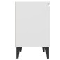 vidaXL Mesita de noche con patas de metal blanco 40x30x50 cm vidaXL Mesita de noche con patas de metal blanco 40x30x50 cm